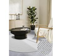 Villeroy & Boch Tappeto di lana Francois rotondo, naturale, tessuto a mano ed ecologico, per soggiorno, camera da letto, sala da pranzo, corridoio, cucina, bianco naturale, 160 cm