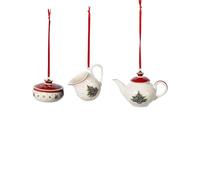 Villeroy & Boch Toy's Delight Ornamento specifico di Natale Porcellana Verde, Rosso, Bianco 3 pz