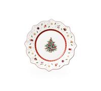 Villeroy & Boch Toy's Delight 1485852642 Piatto Dessert in Porcellana a Tema Natalizio, Bianco/Multicolore, 240 mm, 1 Pezzo