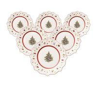 VILLEROY & BOCH Toy's Delight Piatto Colazione Bianco 24cm Set 6 Pezzi Tavola Natale