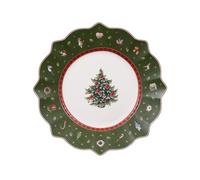Villeroy & Boch, Toy's Delight Piatto da Dessert/Colazione Verde e Bianco, Adatto per Microonde, Piatto Natale, Piatto Ceramica Natale, Ceramica, Porcellana Premium