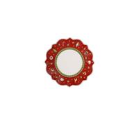 Villeroy & Boch, Toy's Delight Piatto da Pane Rosso e Bianco, Adatto per Microonde, Decorazione Natalizie, Piatto, Stoviglie, Piatto Natale, Piatto Ceramica Natale, Porcellana Premium
