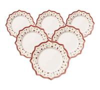 VILLEROY & BOCH - Toy's Delight Piatto Piano Bianco 29cm Set 6 Pezzi Tavola di Natale