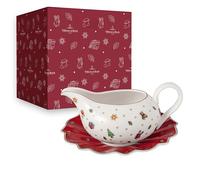 Villeroy & Boch - Toy's Delight Salsiera 2 Pezzi in Ceramica, Porcellana Bianca, Decorazione Natalizia