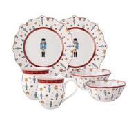 Villeroy & Boch - Toy's Delight set da colazione per 2, motivo soldatino schiaccianoci 6 pezzi multicolore, servizio con piatti da colazione, tazze e ciotole, stoviglie natalizie, porcellana Premium