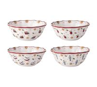Villeroy & Boch - Toy's Delight set di ciotole anniversario 4 pezzi multicolore, Natale, set di ciotole per 4 persone, ciotole, motivo natalizio, stoviglie natalizie, porcellana Premium