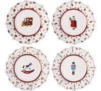 Villeroy & Boch - Toy's Delight set di piatti 4 pezzi multicolore, Natale, set di piatti per 4 persone, piatto da cena, piatto da colazione, motivo natalizio, stoviglie natalizie, porcellana Premium