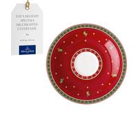 Villeroy & Boch - Toy's Delight Specials piattino per tazza da caffellatte, piccolo piatto in porcellana con motivo natalizio, 19 cm Ø, lavabile in lavastoviglie, utilizzabile nel microonde