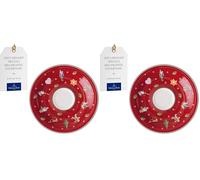 Villeroy & Boch - Toy's Delight Specials piattino per tazzine da caffè, piccolo piatto in porcellana con motivo natalizio, 12 cm Ø, lavabile in lavastoviglie, utilizzabile nel microonde