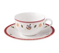 Villeroy & Boch Toy's Delight - Tazza da tè e caffè con piattino, 70 ml, in porcellana, rotonda, colore: Bianco