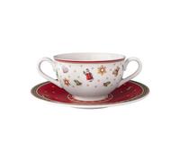 Villeroy & Boch Toy's Delight - Tazza da zuppa con piattino, 250 ml, in porcellana premium, con bordo rotondo, colore: Rosso