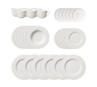Villeroy & Boch - Twist White Starter Set 30 Pezzi Bianco, Lavabile in Lavastoviglie, Adatto per Microonde, Servizio, Set di Stoviglie, Piatto, Tazze, Porcellana Premium