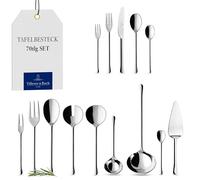 Villeroy & Boch Udine Servizio di Posate per 12 Persone, Acciaio Inossidabile, Argento, 70 Pezzi