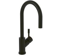Villeroy & Boch Umbrella Flex Rubinetto da cucina ad alta pressione rubinetto da cucina con doccetta estraibile e girevole a 360°, rubinetto per lavello a risparmio idrico, altezza becco 220mm, nero