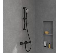 Villeroy & Boch Universal Showers set doccia con asta saliscendi, 3 tipi di getto, TVS109004000K5, Universal Showers nero opaco [Rubinetteria Bagno > Set Doccia]