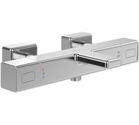 Villeroy & Boch Universal Taps & Fittings termostato per vasca da bagno, rubinetteria per con sistema antiscottatura e blocco di sicurezza a 38°, miscelatore vasca a parete, cromato