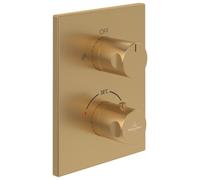 Villeroy & Boch UNIVERSAL Taps & Fittings Thermostat encastré avec réglage de débit à deux voies, pour douche, 150x190x58mm, TVD00065300076, TVD00065300076, Colorazione: Oro spazzolato