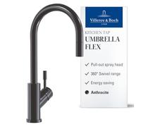 Villeroy & Boch VB-9254 00 05, Rubinetto per lavello da cucina UMBRELLA FLEX, Anthracite