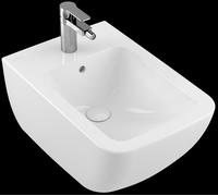 Bidet Villeroy & Boch Venticello bidet 441100, 375x560mm, 1 foro per rubinetto, con sfioratore, a parete, colorazione: Bianco