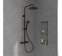 Villeroy & Boch Verve Showers colonna doccia con termostatico, TVS109005000K5, Verve Showers nero opaco [Rubinetteria Bagno > Colonne Doccia]