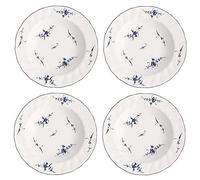 Villeroy & Boch VIEUX Luxembourg - Set di 4 piatti fondi, 23 cm, in porcellana bianca e blu
