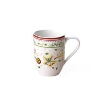 Villeroy & Boch Winter Bakery Delight Bicchiere Manico, 0.37 l, Porcellana, Stella cadente, Tazza da caffè