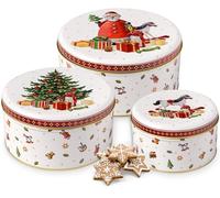 Villeroy & Boch - Winter Collage Accessoires set di barattoli per dolci, multicolore, 19,7 x 9,4 cm, 3 pezzi, biscottiera, contenitore per pasticcini