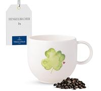 Villeroy & Boch - With Love Tazza con manico Good Luck, porcellana Premium, regalo, tazza da caffè, mug, tazza per caffè e tè, lavabile in lavastoviglie e utilizzabile nel microonde