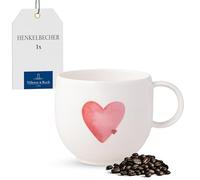 Villeroy & Boch - With Love Tazza con manico Sending Love, porcellana Premium, tazza da caffè, mug, tazza per caffè e tè, lavabile in lavastoviglie e utilizzabile nel microonde