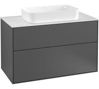 Villeroy und Boch Finion Meuble sous-lavabo, 1000x603x501mm, plaque de recouvrement Noir Matt, G64200MT, G64200MT, Colorazione: Laccato Bianco Opaco