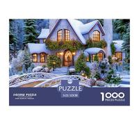 Villetta Innevata Puzzle 1000 Pezzi Gioco di Puzzle 1000 Pezzi Carta Giardino d’Inverno Puzzle per Adulti Relax Casa Regalo 52x38cm/1000pcs