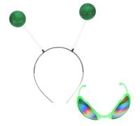 VILLFUL 1 Set Costume Halloween con Occhiali e Cerchietto Antenna Accessori Divertenti per Feste e Foto Colorati per Outfit