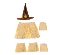VILLFUL 1 Set Gonna Hawaiana Raffia Set Completo per Costume da Festa Hawaiana Accessori Cosplay per Decorazioni Luau Feste e Spettacoli Teatrali