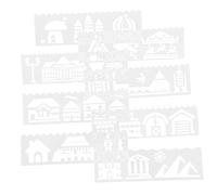VILLFUL 1 Set Stencil Creativi per Pittura DIY con Design Case dei Cartoni Animati per Decorare Creare Biglietti e Progetti Artigianali Unici per attività e Stimolare creatività dei