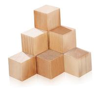 VILLFUL 10 pezzi Blocchi di Legno Quadrati in Pino da Cubi Non Finiti per Artigianato DIY per Puzzle Blocchi Lettere e Numeri Materiale Naturale per Creatività e Giochi Interattivi