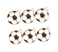 VILLFUL 10 Pezzi Ciondoli Fai Da Te a Calcio in Metallo Ciondolo a Forma Pallone Da Calcio Per Collane e Portachiavi Accessori Per Gioielli Fatti a Mano Colore Oro Resistente e Pratico
