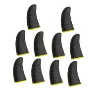 VILLFUL 10 Pezzi Copripollice Antisudore Da Gioco in Fibra D’argento Bordo Giallo, Maniche Elastiche Per Dita Ad Alta Densità, Accessori Per Giochi Mobile Per Gamer Touchscreen