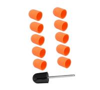 VILLFUL 10 pezzi Nail Sanding Cap Arancione per Manicure Elettrica Kit con Testina Abrasiva per Modellatura e Levigatura Unghie Gel e Accessorio Leggero e Protettivo per Uso Professionale