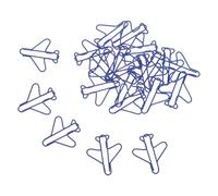 VILLFUL 100 Pezzi 100 Graffette di Metallo a Forma di Aeroplano Blu Scuro, Clip Decorative Creative per Ufficio, Scuola e Casa, Mini Graffette per Organizzazione Documenti e Segnalibri