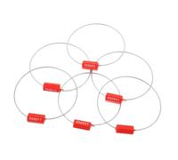 VILLFUL 100 Pezzi Fascette Metalliche Numerate Sigillo Di Sicurezza in Acciaio Zincato Rosso, Etichette Di Spedizione Antimanomissione Regolabili Per Camion, Rimorchi, Container e Trasporto Merci