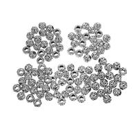 VILLFUL 100 Pezzi Perline Metalliche Distanziali Rotonde per Creazione Gioielli Design per Bracciali e Collane Fai da Te Resistente Alla Corrosione Stile Distintivo e Versatile