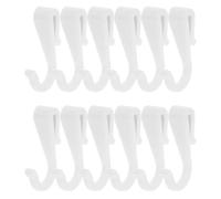 VILLFUL 12 Pezzi 12 Ganci per Mensole da Cucina in Plastica Bianca, Accessori per Appendere Utensili e Ripiani in Filo Metallico, Compatibili Carrelli e Armadietti, Fissaggio senza