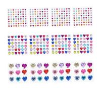 VILLFUL 12 Pezzi Adesivi Strass Cuore Gemme Acriliche Autoadesive per Decorazioni Fai da Te Facile Applicazione per Unghie Smartphone e Bottiglie Decorazioni Brillanti per