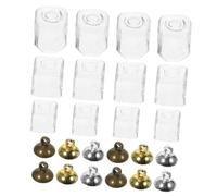 VILLFUL 12 Pezzi Mini Charms in Vetro Quadrata per Creazioni Gioielli Fai da Te Ciondoli per Collane Braccialetti ed Orecchini con Tappi e Verde Antico