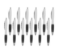 VILLFUL 12 Pezzi Penna a Sfera Retrattile Portatile 1.0 Mm in Plastica Bianca Riduce L'affaticamento della Mano con Inchiostro Nero per Prendere e Ufficio