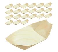 VILLFUL 120 Pezzi Barchette in Naturale per Sushi Vassoi Eleganti Forma Barca per Antipasti Dessert Finger Food per