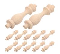 VILLFUL 16 Pezzi Balaustre Decorative in Legno Grezzo 12 Pezzi 7,5x1,8 Cm Design Romano per Scale Interne e Progetti Fai da Te, Fusi Artigianali Non Verniciati per Ringhiere e Sedie, Kit