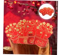 VILLFUL 16 Pezzi Buste Rosse Tradizionali Creative Forma di Albero Buste Regalo per Capodanno e Feste Carta Lettera per Scrivere Dimensioni per Denaro e Regali Decorazioni Festive