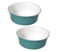 VILLFUL 2 pezzi Bacinella Lavabo Plastica Portatile Design Doppio Colore Verde Bianco Medio Multiuso per Lavaggio Viso Piedi e Piccoli Indumenti Leggera e Salvaspazio per Casa e Bagno