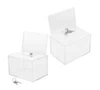 VILLFUL 2 Pezzi Box Trasparente per Suggerimenti con Contenitore in Acrilico per Feedback e Donazioni Sicure Organizer per Voti Carte e Fondi per Ufficio Scuola e Eventi